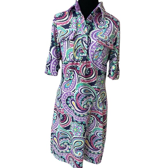 Peter Millar 3/4 Sleeve Element Wicking 50+ UPF‎ Dress Size Small Multicolor - Picture 1 of 9